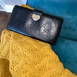 Black Gucci Continental Long Wallet